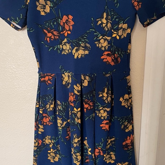 LuLaRoe Navy Dress with Yellow Floral Accents - Picture 1 of 4